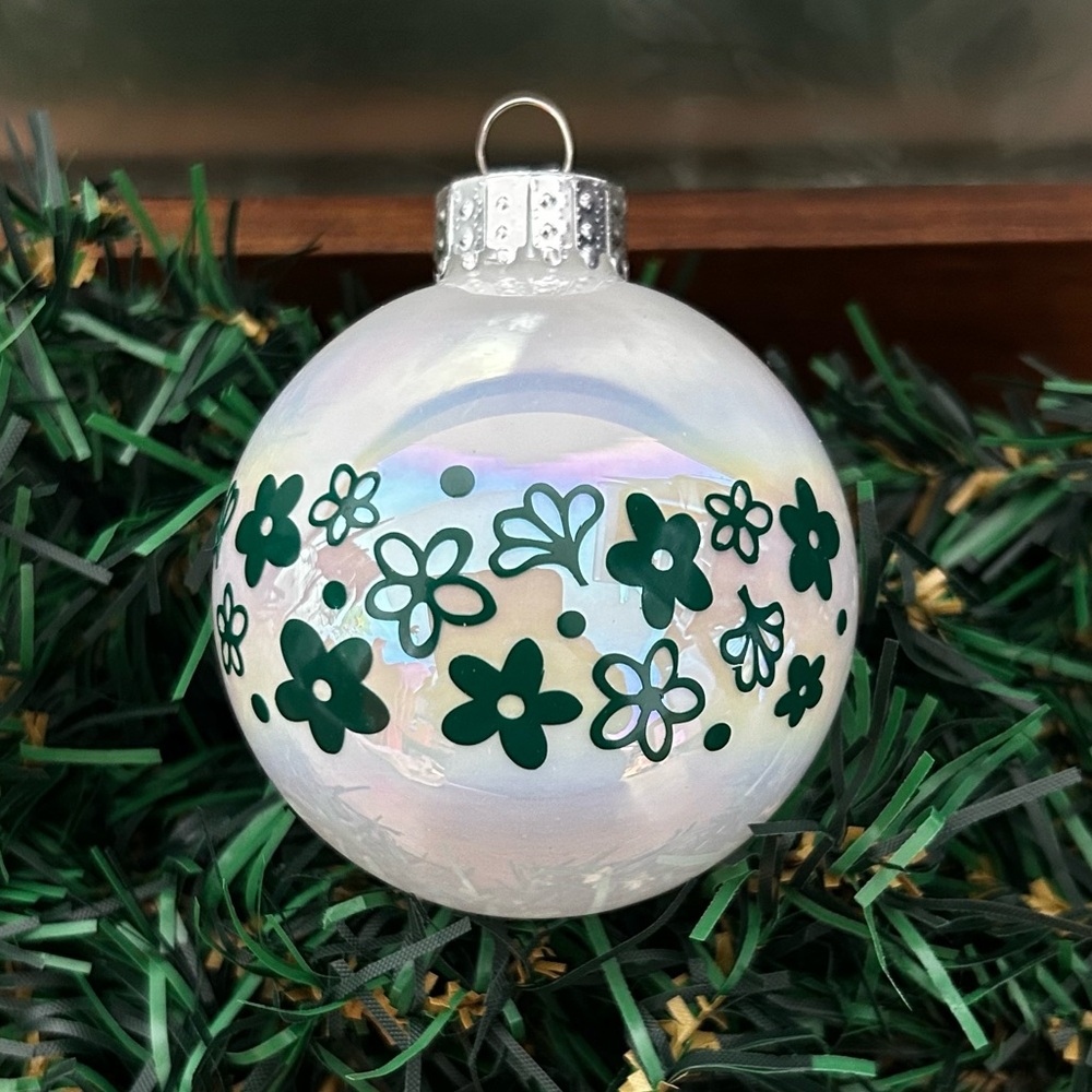 Vintage Inspired Handmade Glass Christmas Ornament - Iridescent - Blossom